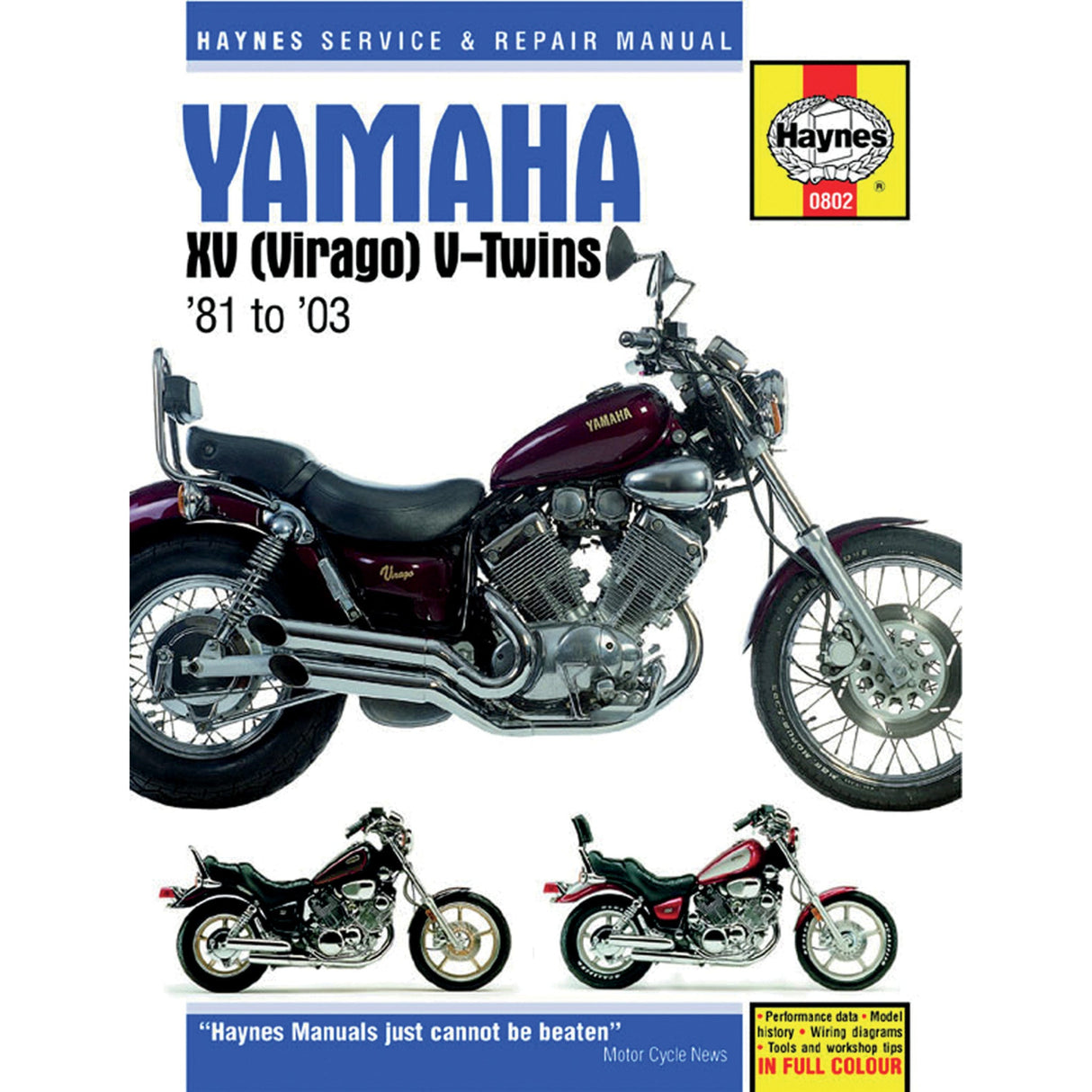 HAYNES HM-802 M802 Motorcycle Repair Manual — Yamaha, Motorcycle Manual - Yamaha XV Virago V-Twin
