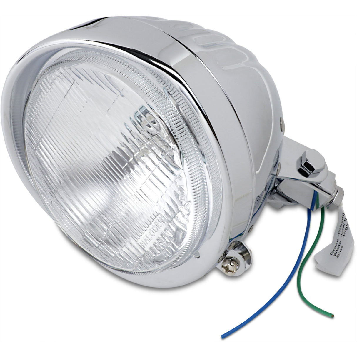 DRAG SPECIALTIES DS-280000 Chrome Custom Springer-Style Headlight Assemblies Headlight with Visor 5-3/4" - Grooved