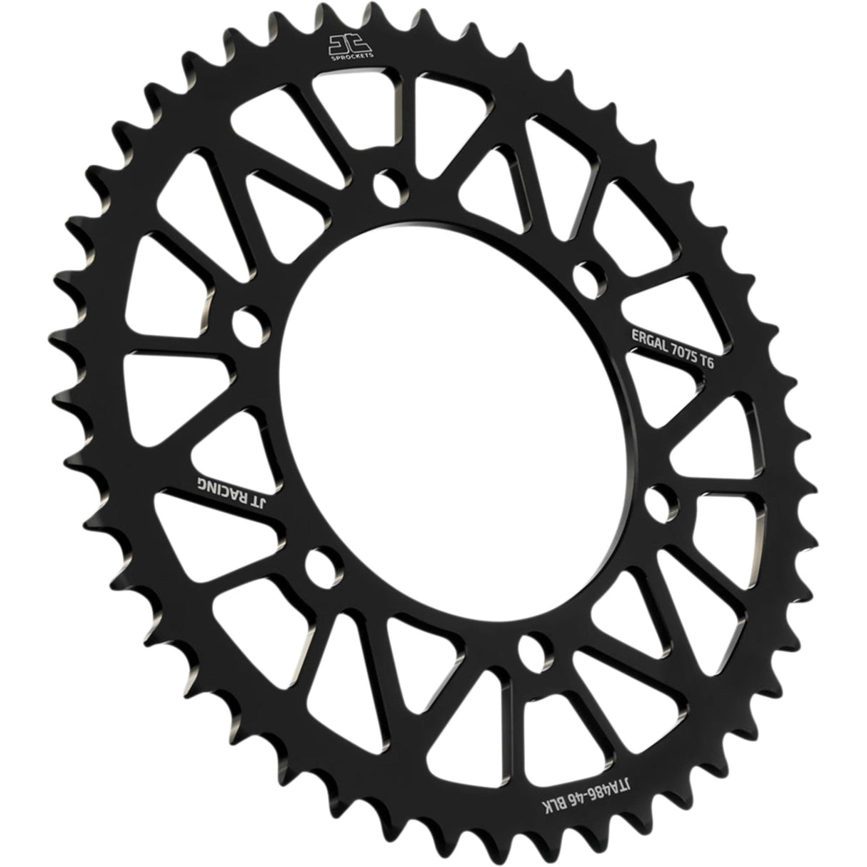 JT SPROCKETS 1211-2666 JTA486.46BLK RaceLite Aluminum Rear Sprocket Rear Sprocket - Kawasaki/Yamaha - Black - 46-Tooth