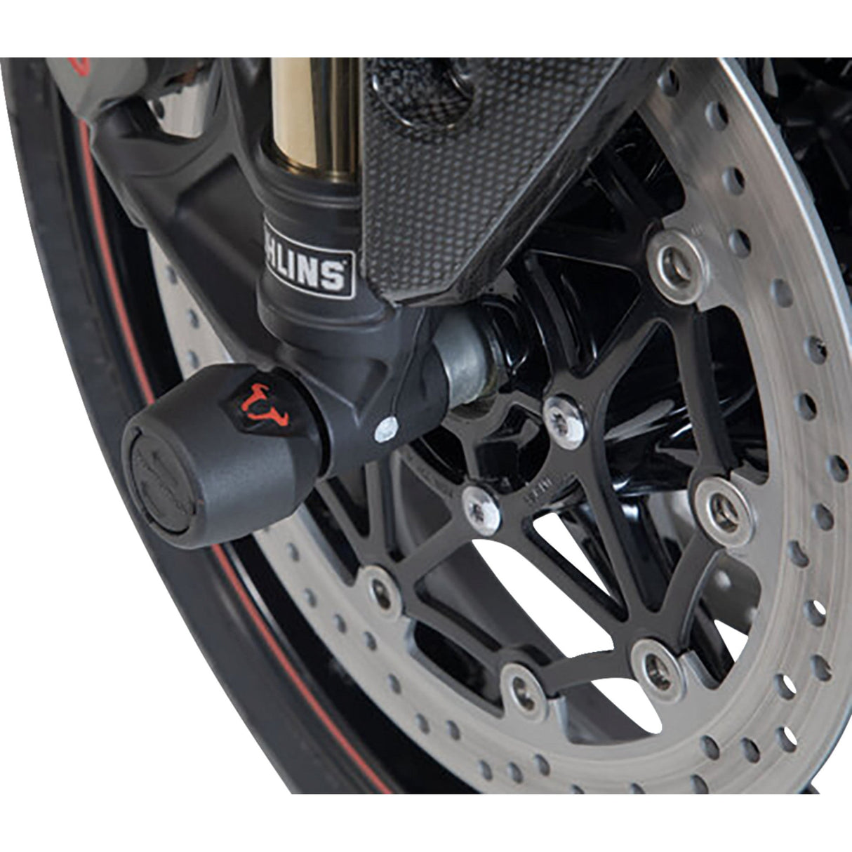 SW-Motech Front Axle Slider Front Set Triumph Yamaha Royal Enfield - STP.11.176.10001/B Triumph Tiger / XC 800 / Speed 2010-2021
