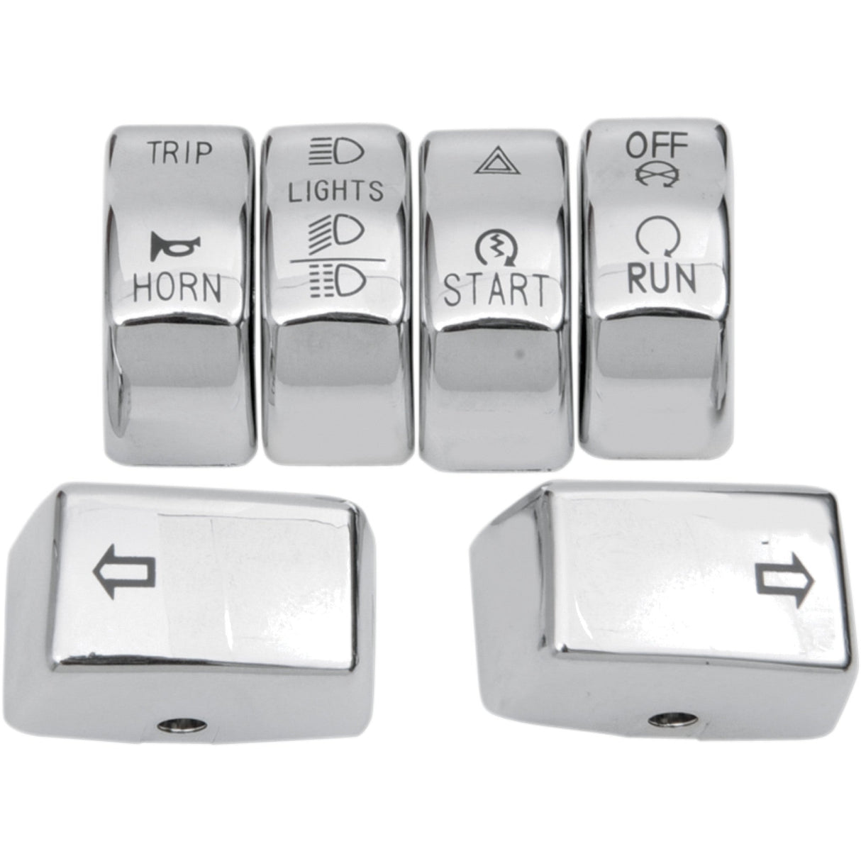 DRAG SPECIALTIES 0616-0190 Switch Cap Kit Switch Caps - Chrome