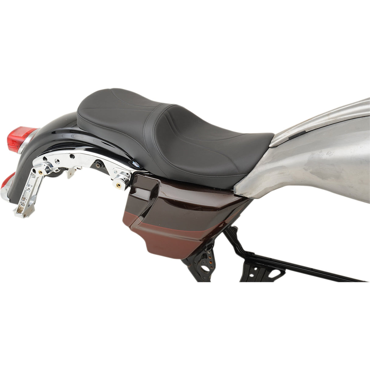 DRAG SPECIALTIES SEATS 0801-1069 Low Profile Touring Seat Low Touring Seat - Solar Reflective - Mild Stitched - Yaffe Tanks - FL '08-'23