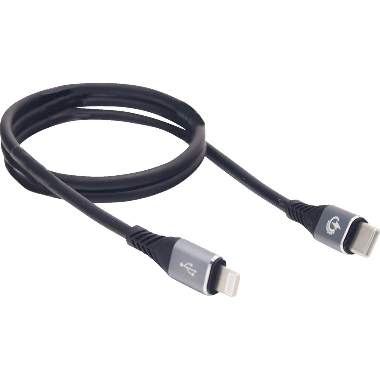 RIDEPOWER 3807-0710 RPUSBCLHT24 24" Male USB-C to Male Lightning Phone 3.0 Fast Charging Cable Male USB-C to Male Lightning Cable - Phone - Charger - 24" - Black