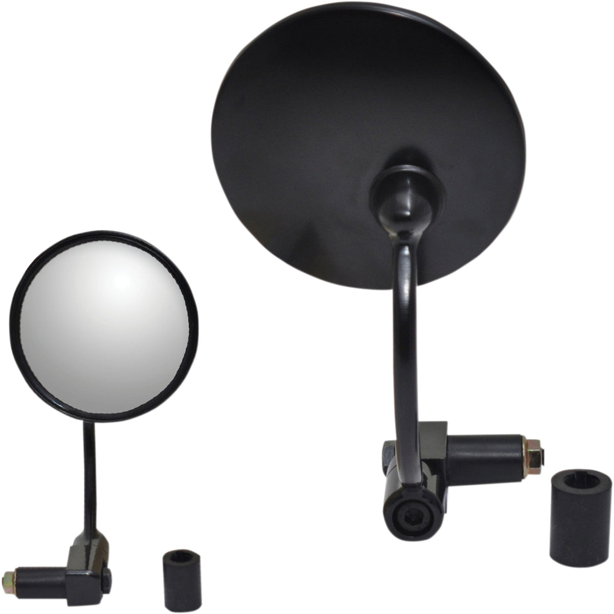 Parts Unlimited Bar End Mirror — Round Round Black 7/8"
