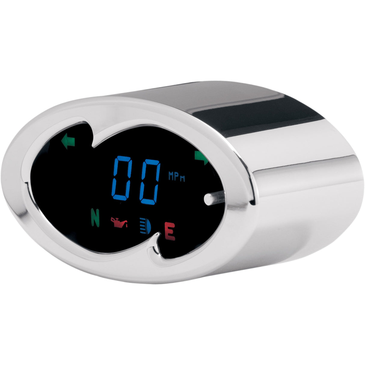 DAKOTA DIGITAL 2210-0073 MCL-5100 5000 Series Handlebar-Mounted Digital Speedometer - 5000 Series Wave Speedometer - Chrome - 2" H x 4.25" W