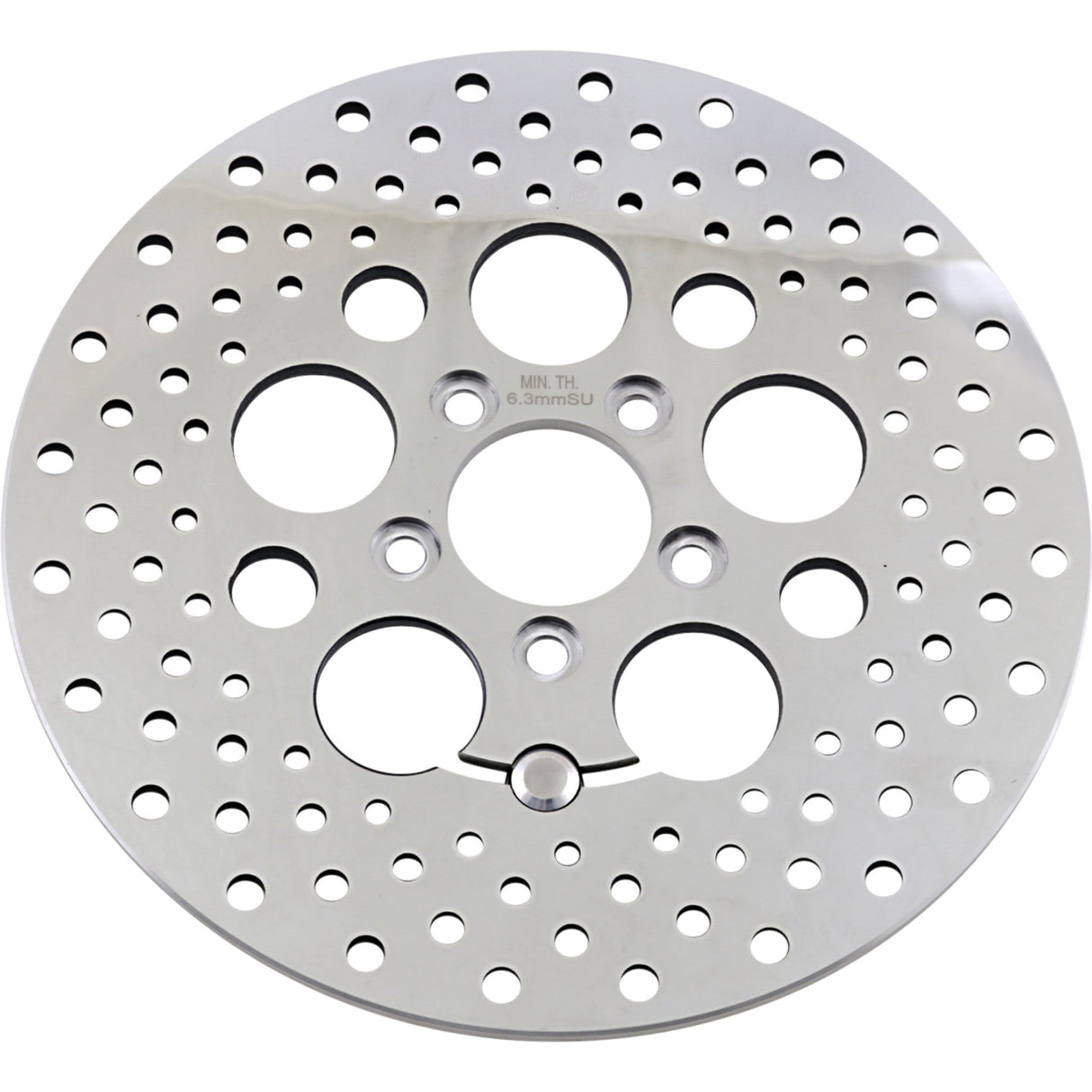Drag Specialties Polished Stainless Steel Drilled Brake Rotor Rear 11.8" Touring For Harley Touring 2008-2026