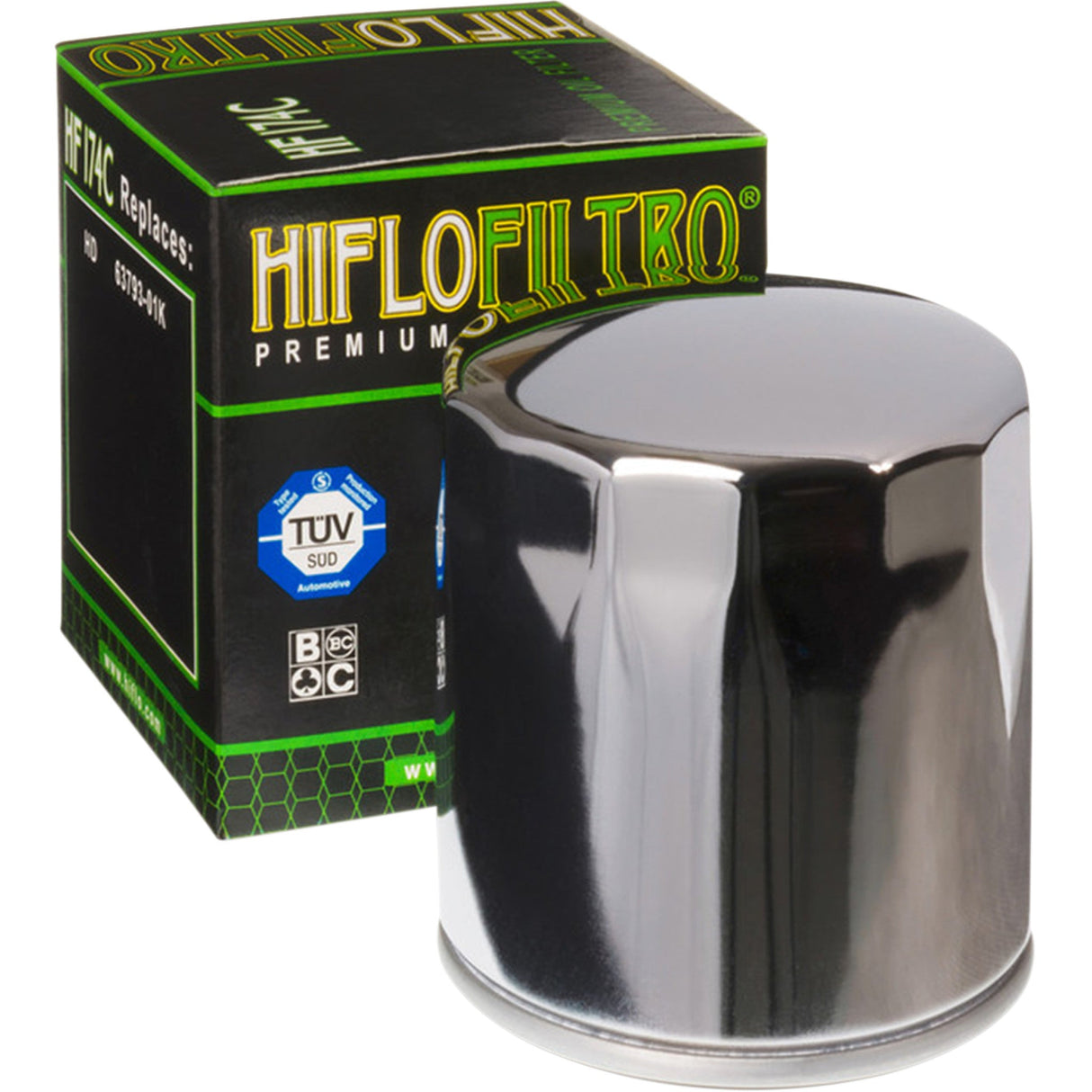 HIFLOFILTRO HF174C HF174C Premium Oil Filter Oil Filter - Chrome