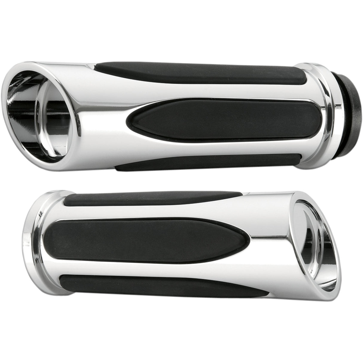 Arlen Ness Deep Cut Comfort Series Grips Cable Chrome - 07-050 For Harley Motorcycles 1976-2022