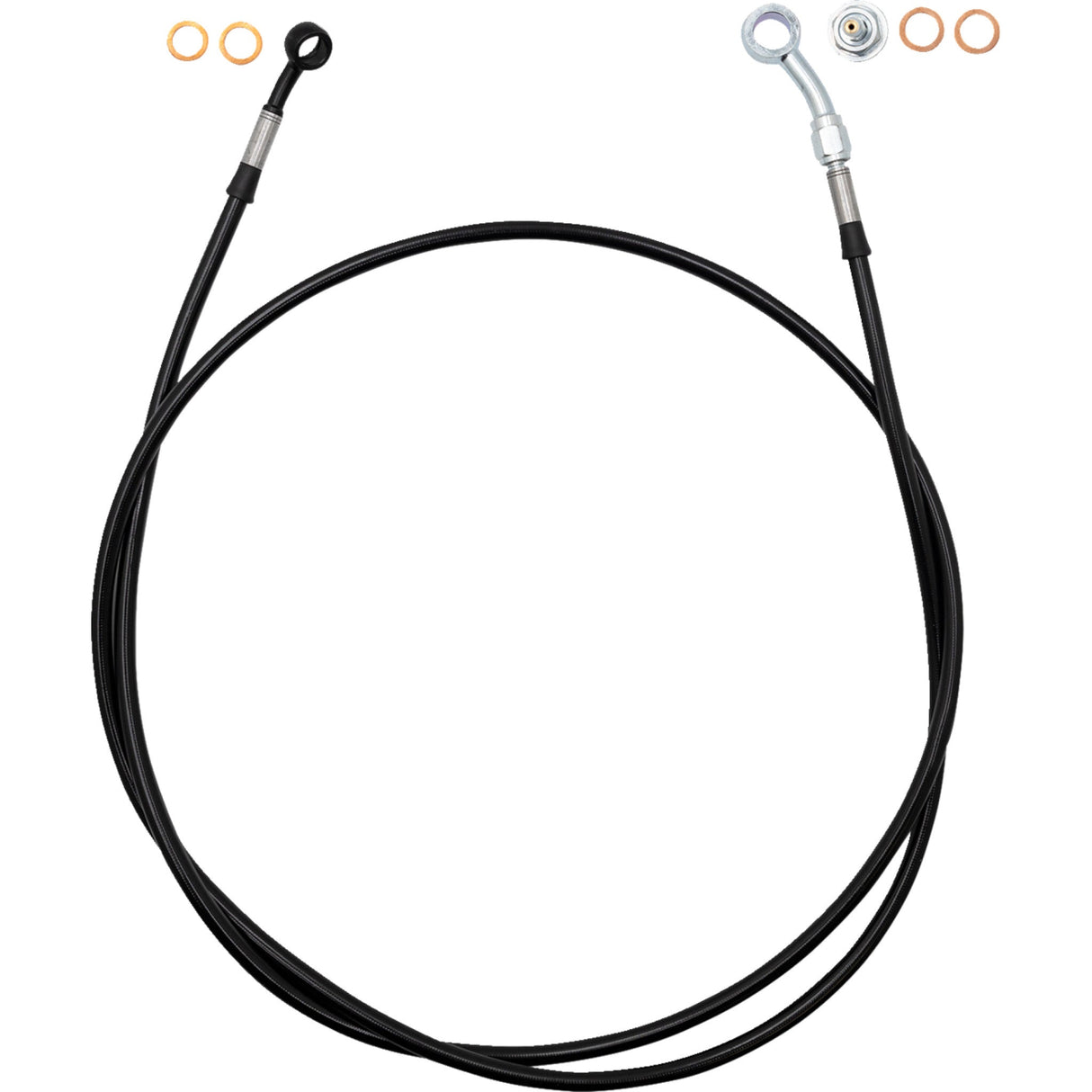 FAT Baggers INC. EZ Install Brake Line 67" Black Braid - 110067-B For Harley Touring 2014-2025
