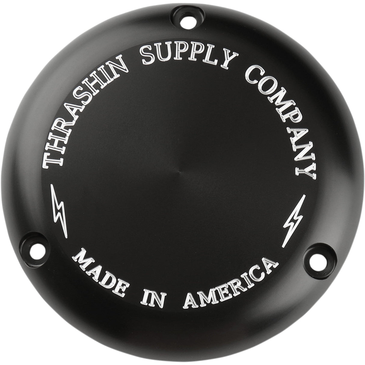 Thrashin Supply CO. Classic Derby Cover Black Machined Classic 3 Hole - TSC-3000-4 For Harley Motorcycles 1970-1998