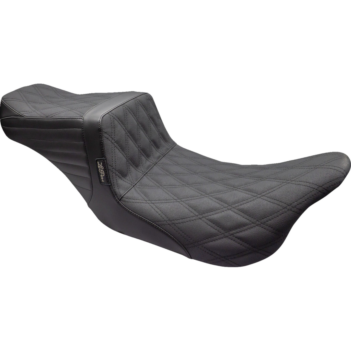 LePera Tailwhip Seat Double Diamond With Grip Tape Black - LK-587DDGP For Harley Touring 2008-2023