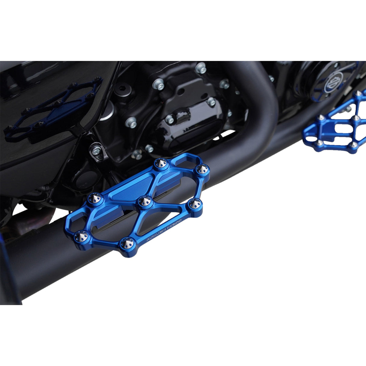 Arlen Ness Diamond Floorboards Passenger Blue - 410-060 For Harley Motorcycles 1982-2026