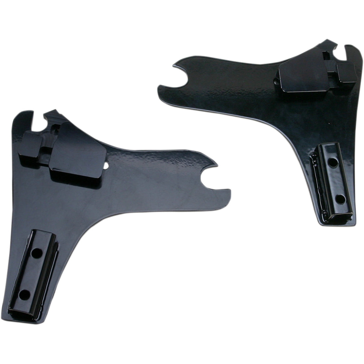 Cycle Visions D-Tach Sissy Bar Side Plates FLH Black - CV-8080B For Harley Touring 1997-2008