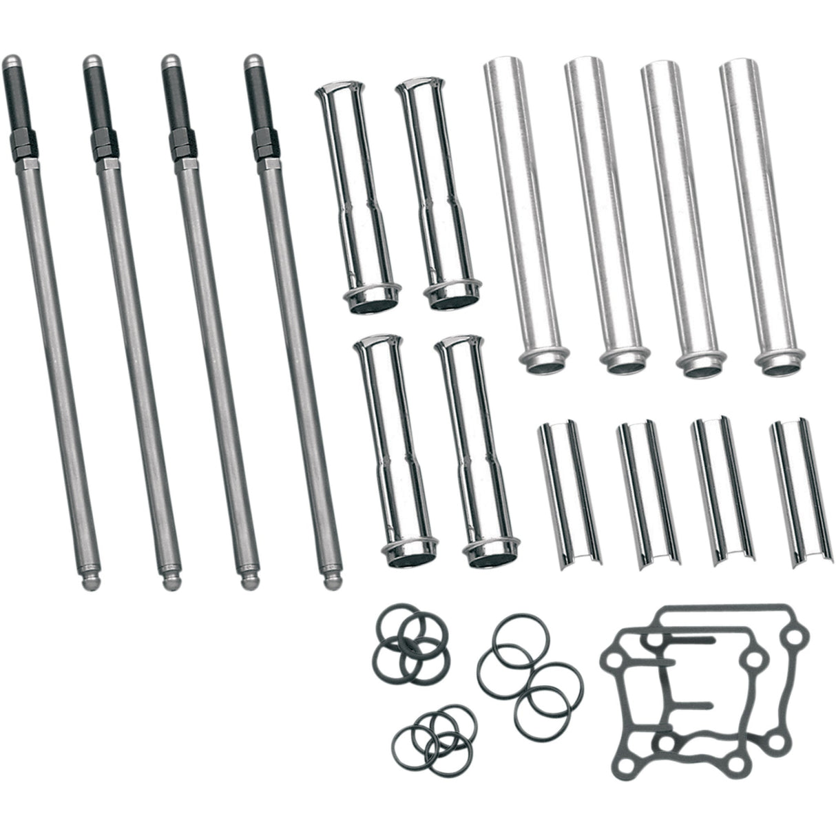 S&S Cycle Adjustable Pushrod Cover Kit With Chrome Covers Twin Cam - 93-5095 For Harley Motorcycles 1999-2017