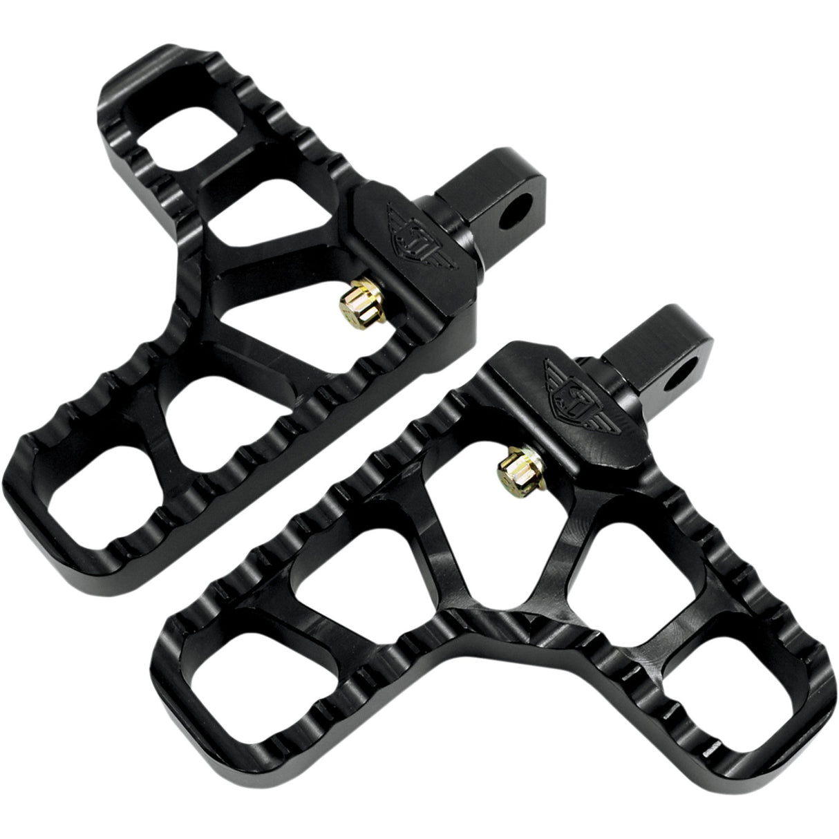 JOKER MACHINE 1620-1150 08-62-1B Adjustable Serrated Billet Footpegs - With Heel - Black