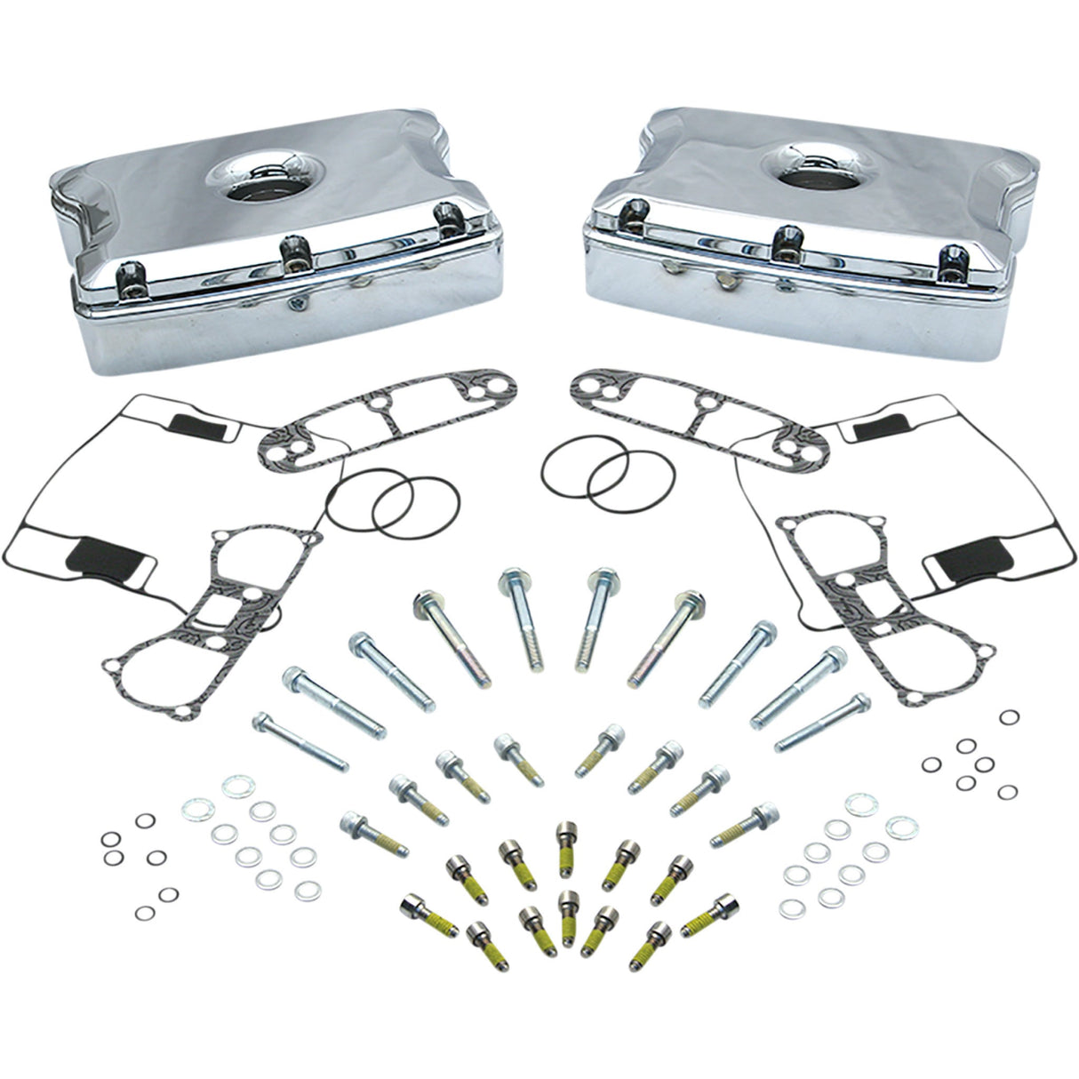 S&S CYCLE 90-4095 90-4095 Chrome Rocker Boxes - Die Cast Rocker Box - Evolution