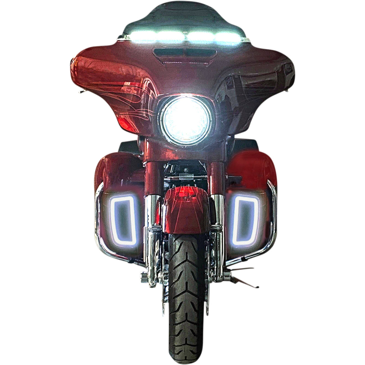 Custom Dynamics Lower Fairing Amber White Light Inserts - CD-LF-AW-B For Harley Touring 2014-2025
