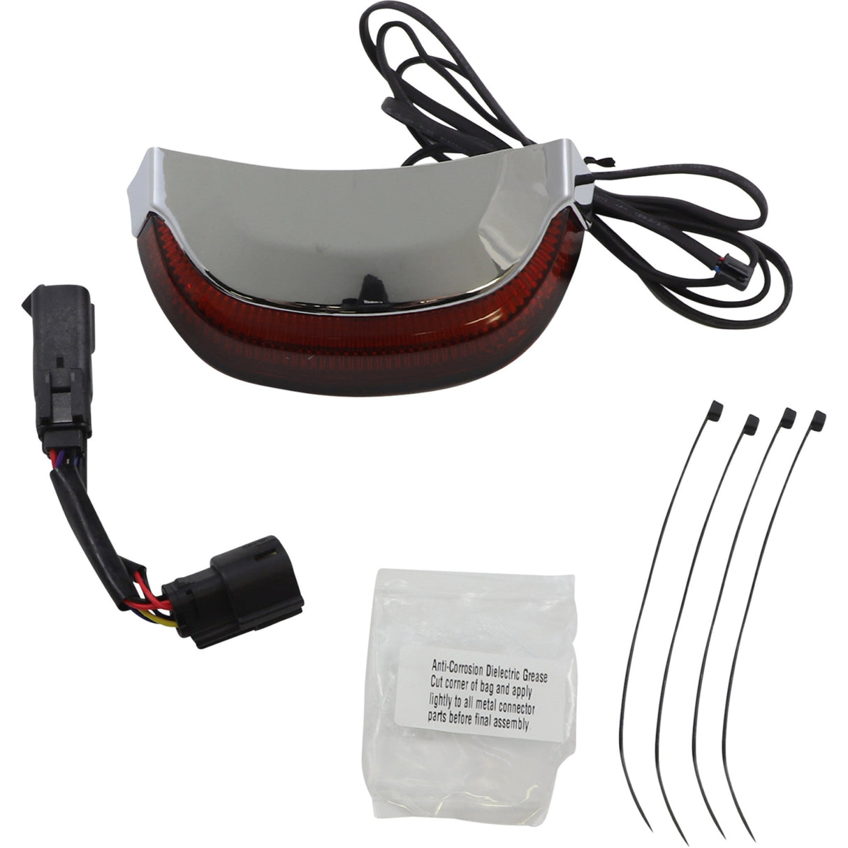 Ciro Crown Taillight With Lightstrike™ Technology Red Lens Chrome - 40173 For Harley Touring 2006-2026