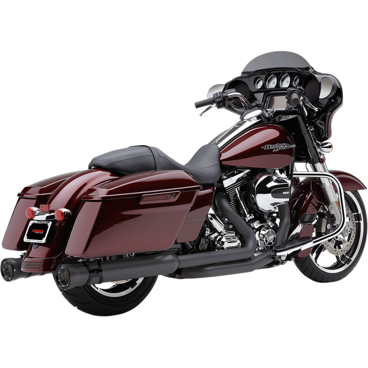 Cobra Race-Pro Slip-On Mufflers 4-1/2" Raven Black - 6216RB For Harley Touring 2017-2020