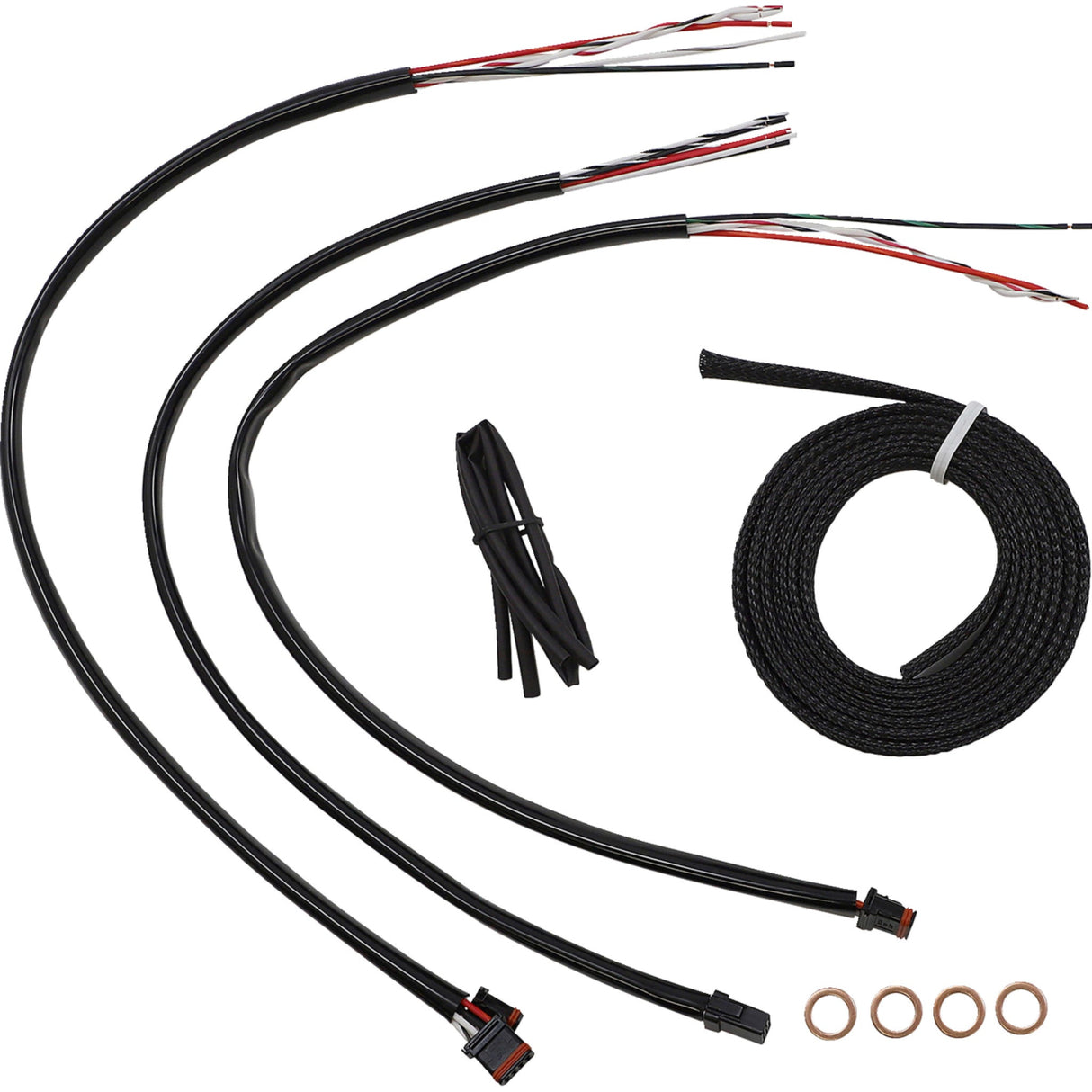 LA Choppers Complete Black Vinyl Braided Handlebar Cable Brake Line Kit 15"-17" Handlebars - LA-8156KT2-16B For Harley Softail 2018-2022