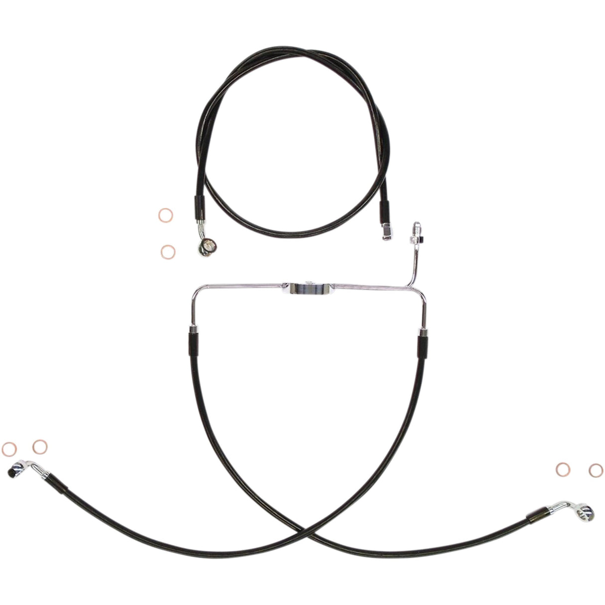 Magnum Shielding XR Stainless Extreme Response Front Brakeline Kit Brake Line Black For Harley Dyna 2008-2017