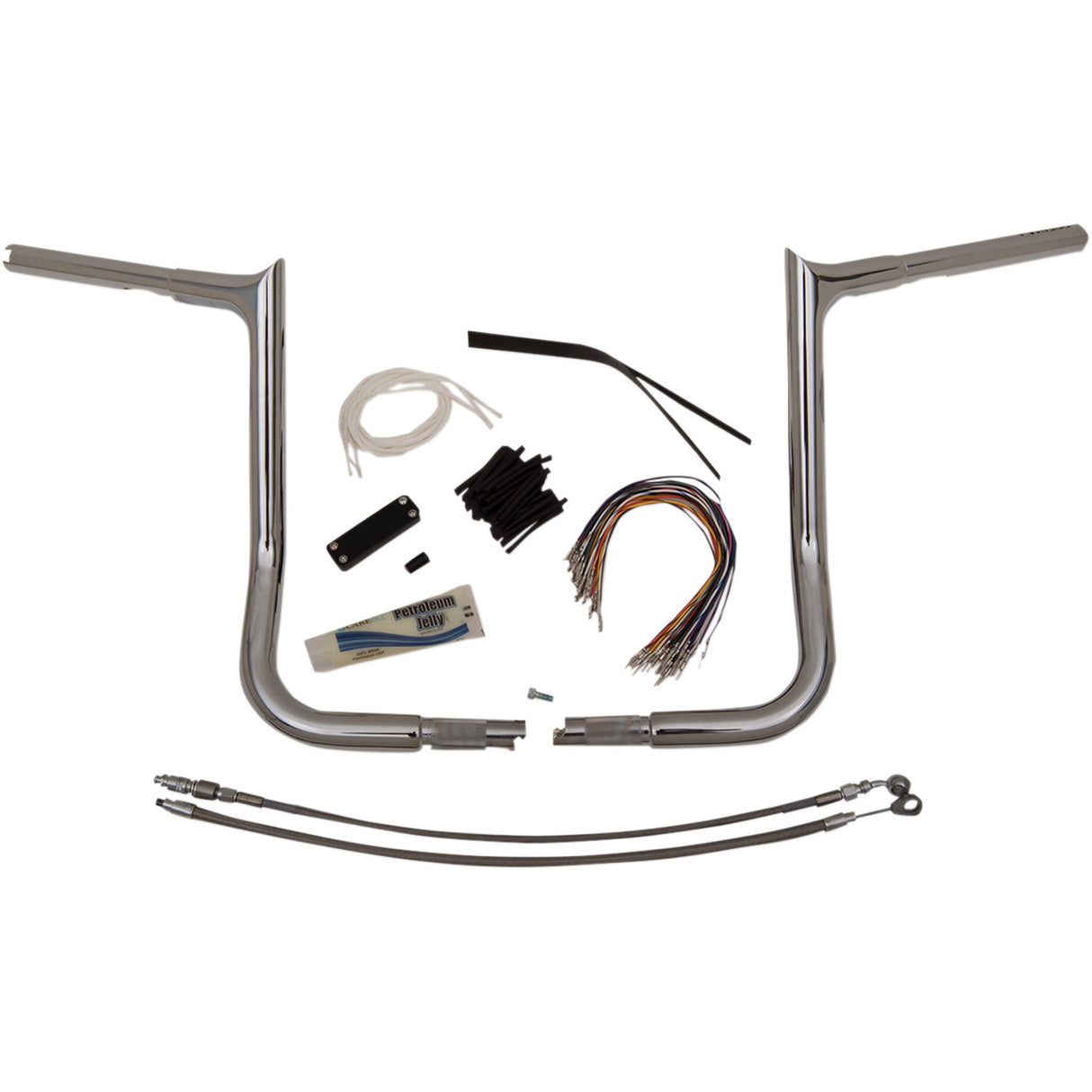 FAT Baggers INC. 1-1/4" EZ Install Pointed Top Handlebar Kit 14" Chrome - 909114 For Harley Touring 2008-2013