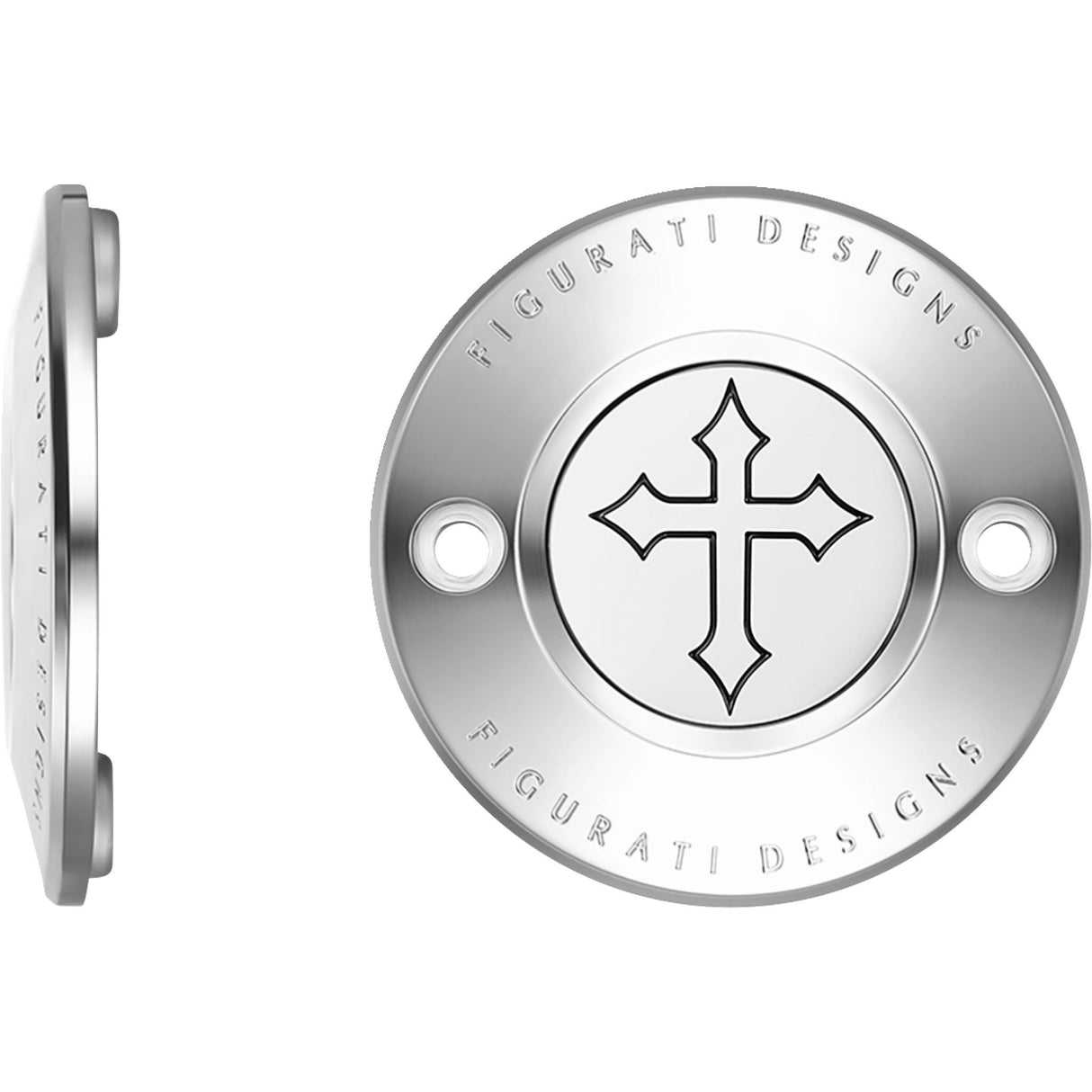 Figurati Designs Timing Cover 2 Hole Cross Stainless Steel - FD41-TC-2H-SS For Harley Motorcycles 2017-2022