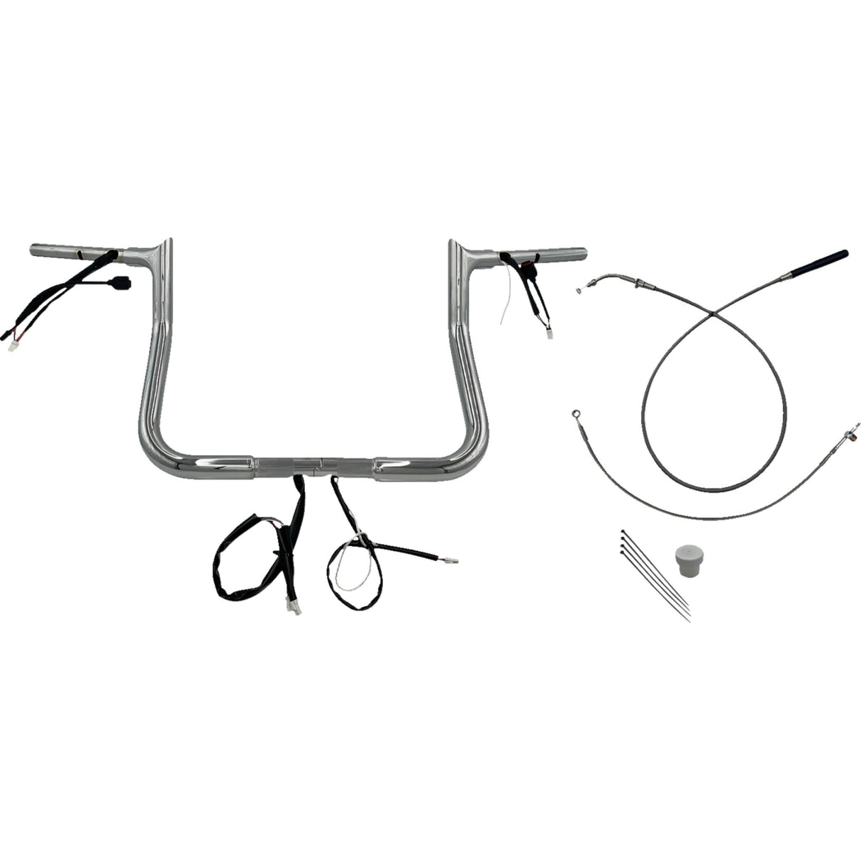 FAT Baggers INC. 1-1/4" EZ Install Pointed Top Handlebar 11" Chrome - 949011 For Harley Street Glide 2023-2026
