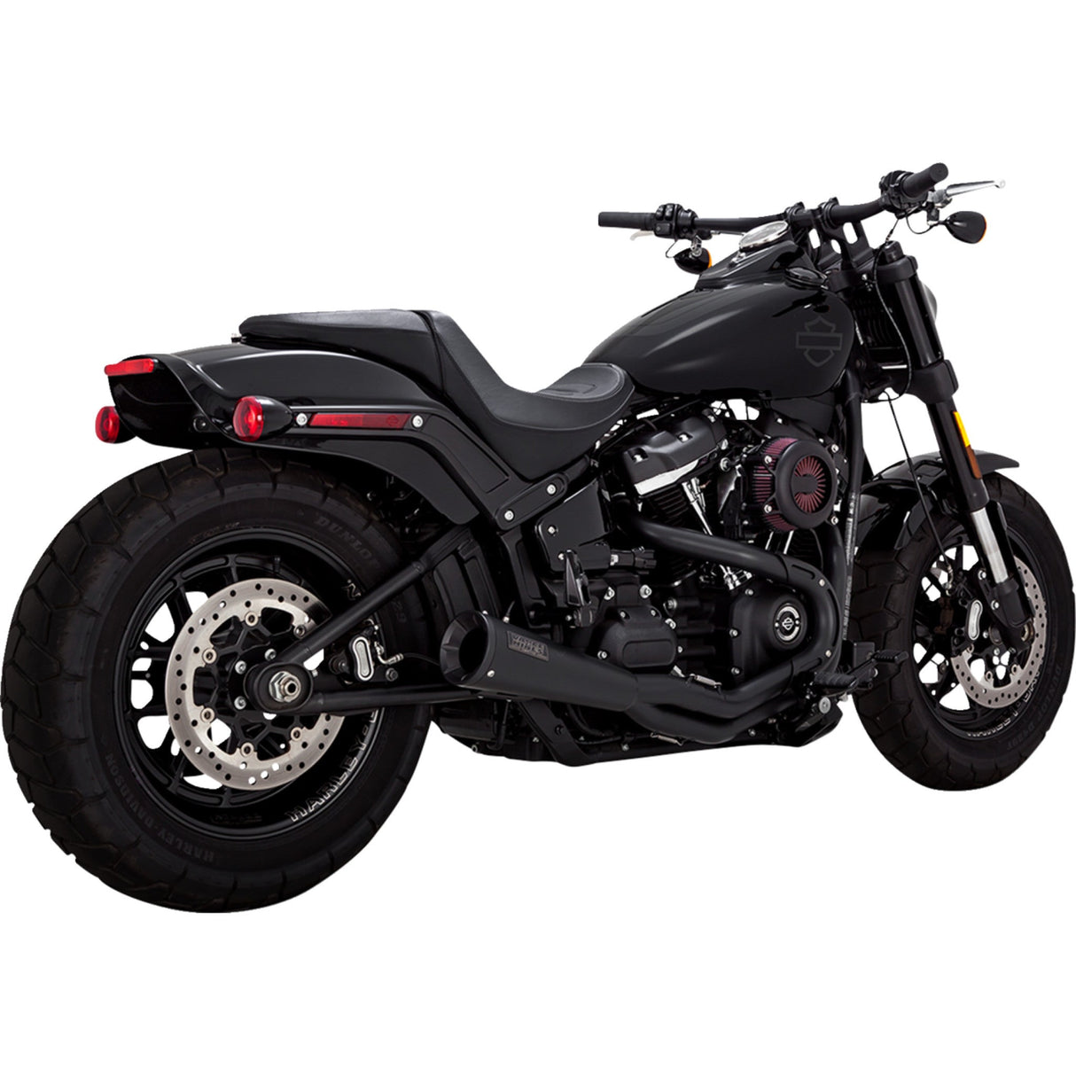 Vance & Hines 2-Into-1 Upsweep Exhaust System Black Stainless Steel - 47323 For Harley Softail 2018-2024