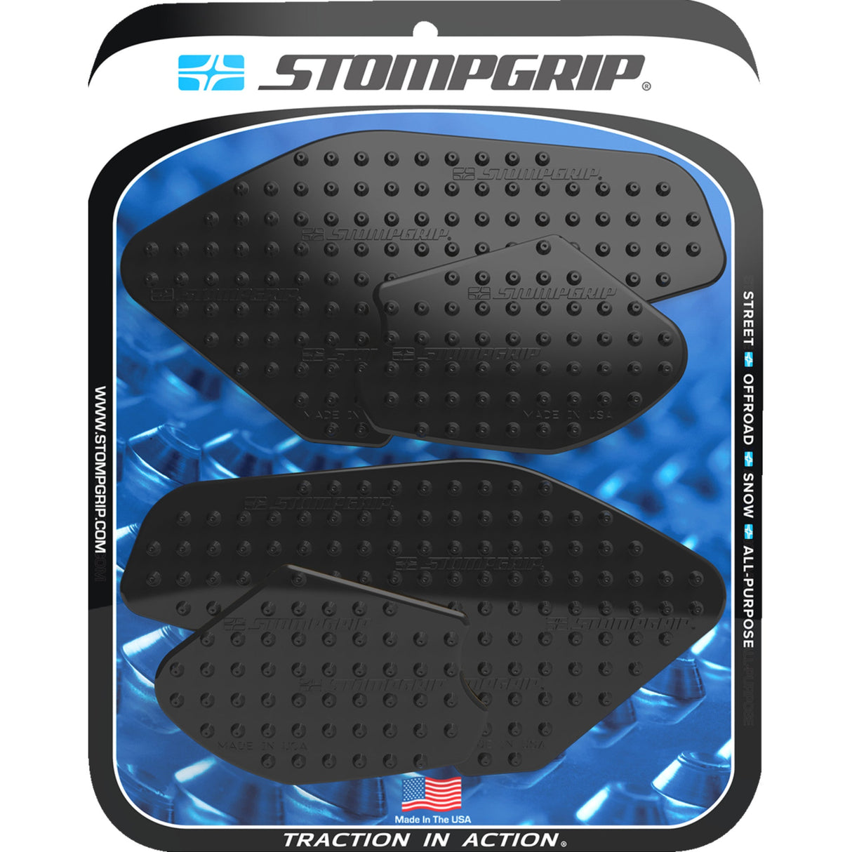 STOMPGRIP 4320-2744 55-10-0195B Volcano Profile Traction Pad Tank Grips Traction Pad Tank Grips - Volcano - Black - MT-07