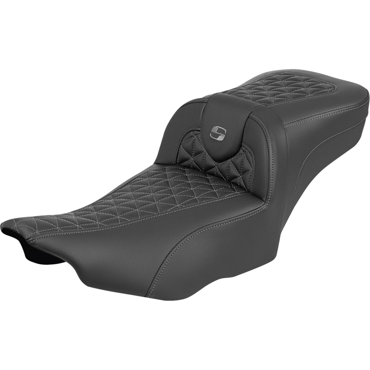 SADDLEMEN 0801-2234 823-07-21102 Roadsofa™ Extended Reach Seat without backrest - gray stitch - flh/flt '23-'25