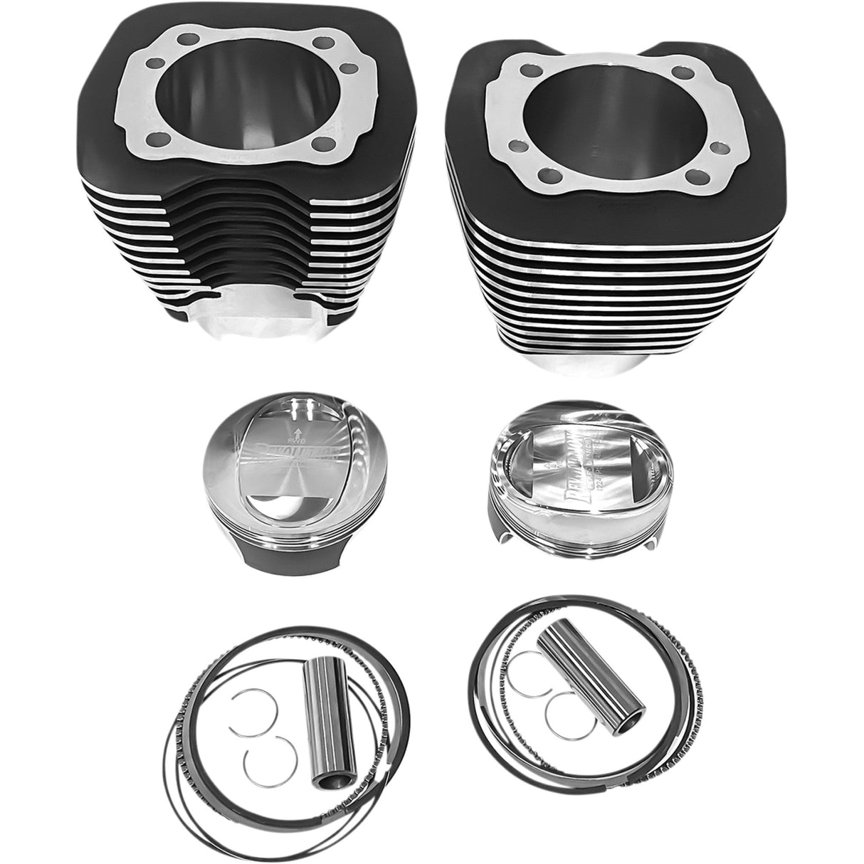 Revolution Performance, LLC Monster Big Bore Cylinder Kit 117" Black With Highlighted Fins Twin Cam - RP201-172WB For Harley Motorcycles 1999-2017
