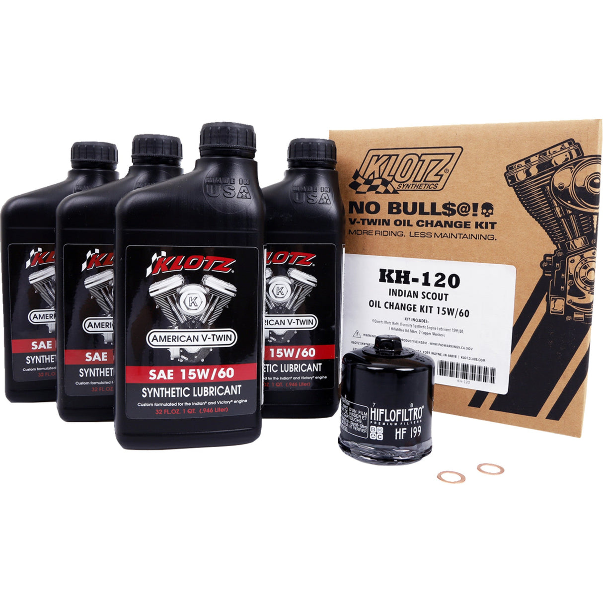 Klotz Oil Oil Change Kit - KH-120 For Indian Scout 2015-2023