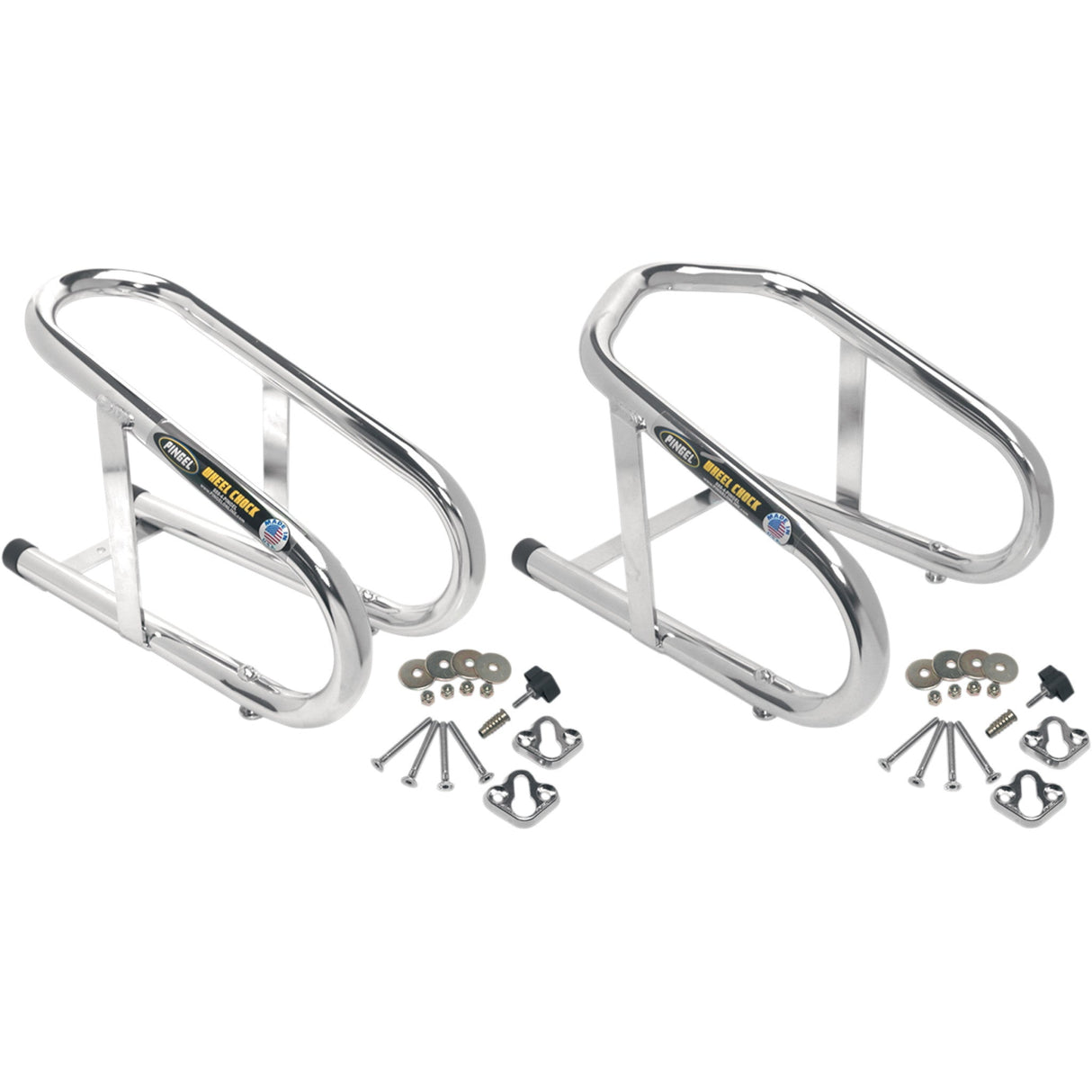 PINGEL DS390095 WC350 Removable Wheel Chock - Chrome - 3-1/2"