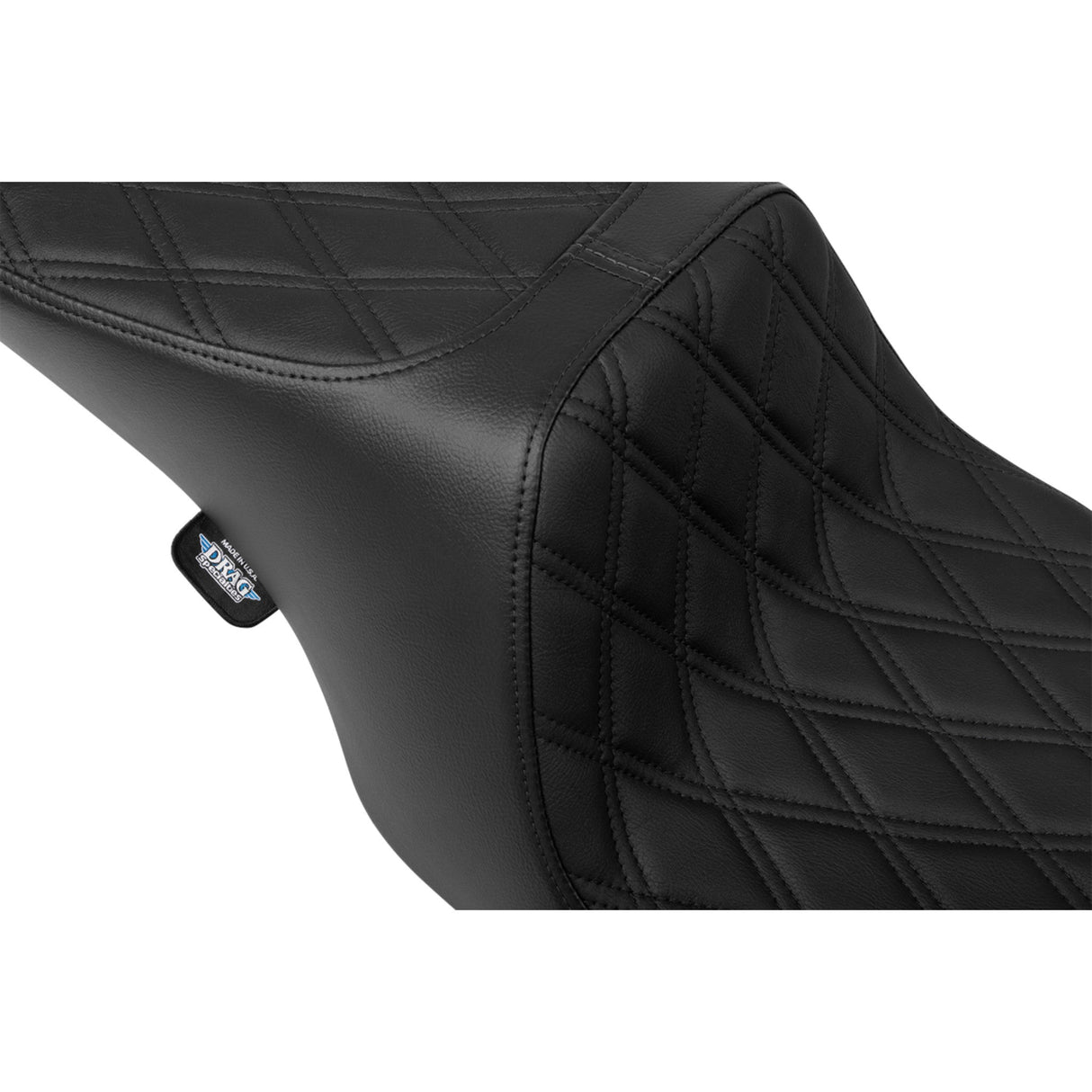 DRAG SPECIALTIES SEATS 0801-1996 Performance Predator 2-Up Seat Predator 2-Up Seat - Vinyl - Double Diamond - Black Stitching- w/o Backrest - FL '97-'07