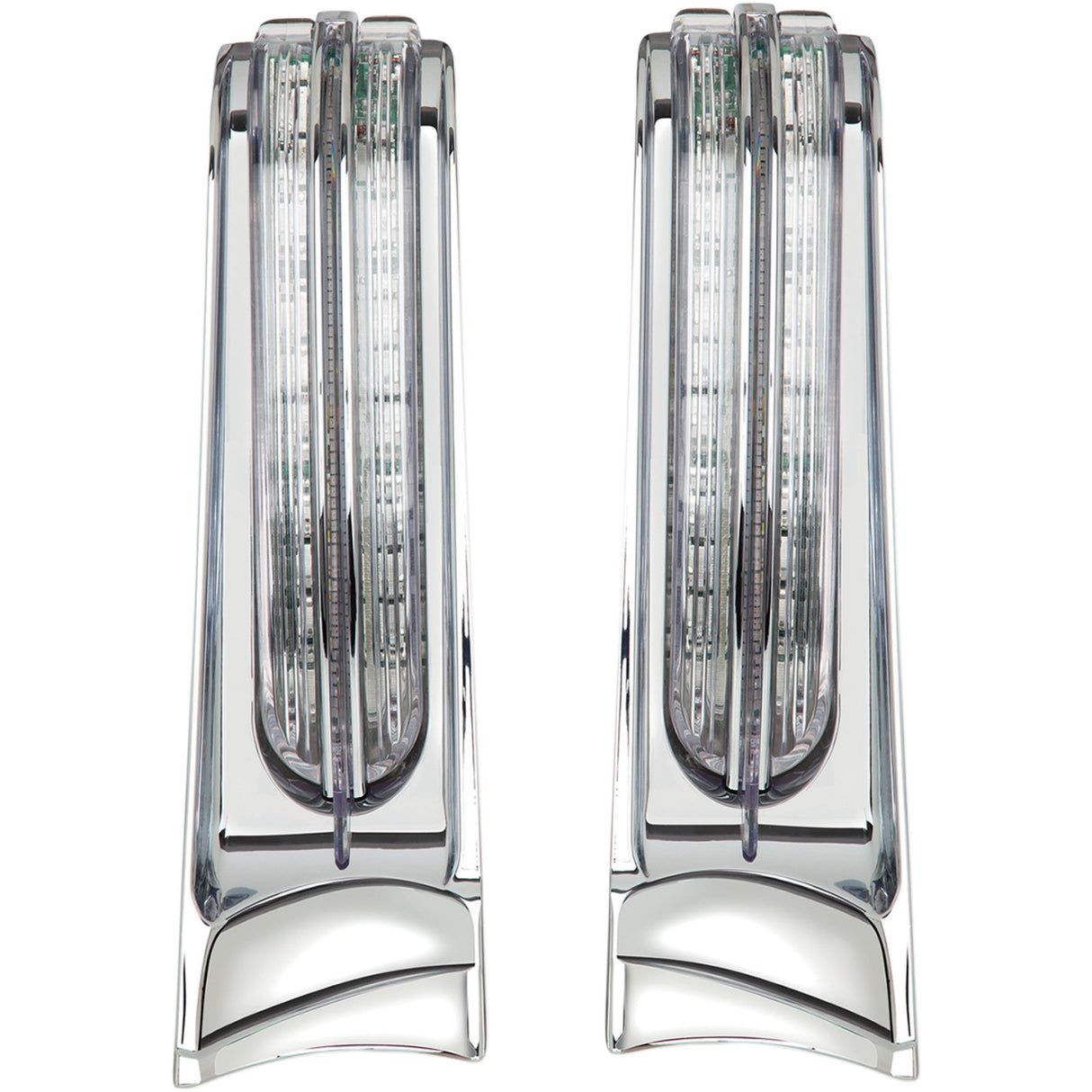 Ciro Filler Panel Lights Clear Lens Red Amber LEDs Chrome - 40002 For Harley Touring 1998-2026