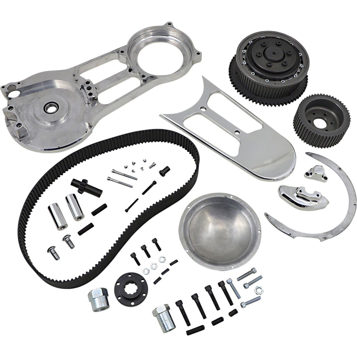 Belt Drives LTD. 2" Open Belt Drive Kit 2" Polished - SH-500 For Harley Touring / Super / Low / Electra Glide 1970-1978