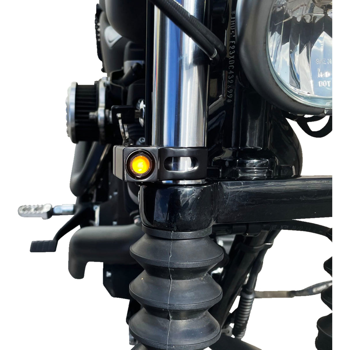 JOKER MACHINE 2020-2142 05-220-1 Fork Mount Turn Signals - 39 mm - Amber - Black
