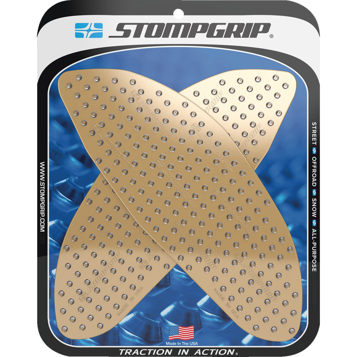 STOMPGRIP 4320-2863 55-10-0180C Volcano Profile Traction Pad Tank Grips Traction Pad Tank Grips - Volcano - Clear - Tuono V4/RSV4 1100