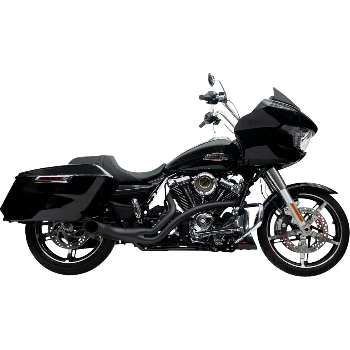 Trask 2-Into-1 Up Yours Exhaust System M8 Black - TM-5760BK For Harley Touring 2017-2026