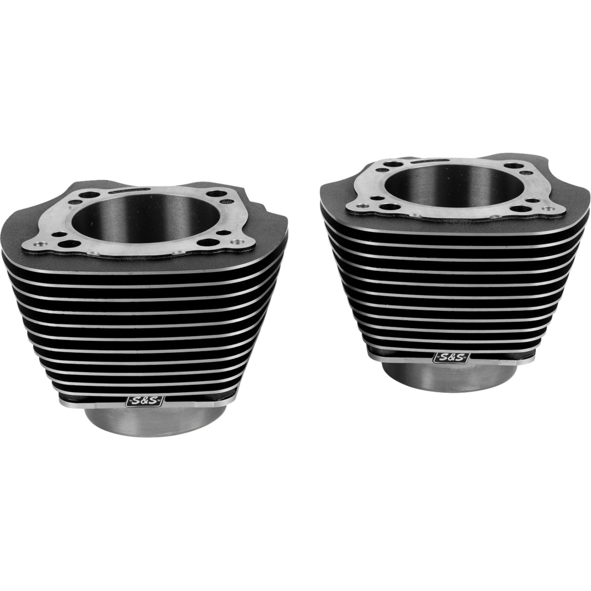 S&S Cycle Cylinder Set 4.320" Bore Unhoned Black Granite With Highlighted Fins M8 - 910-1007A For Harley Touring 2017-2026