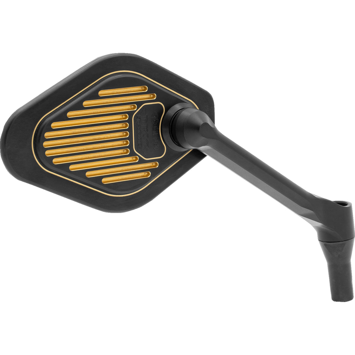 DRAG SPECIALTIES 0640-1867 Short Stem Adjustable Mirror Mirror - Adjustable - Black/Gold - Short Stem - Right