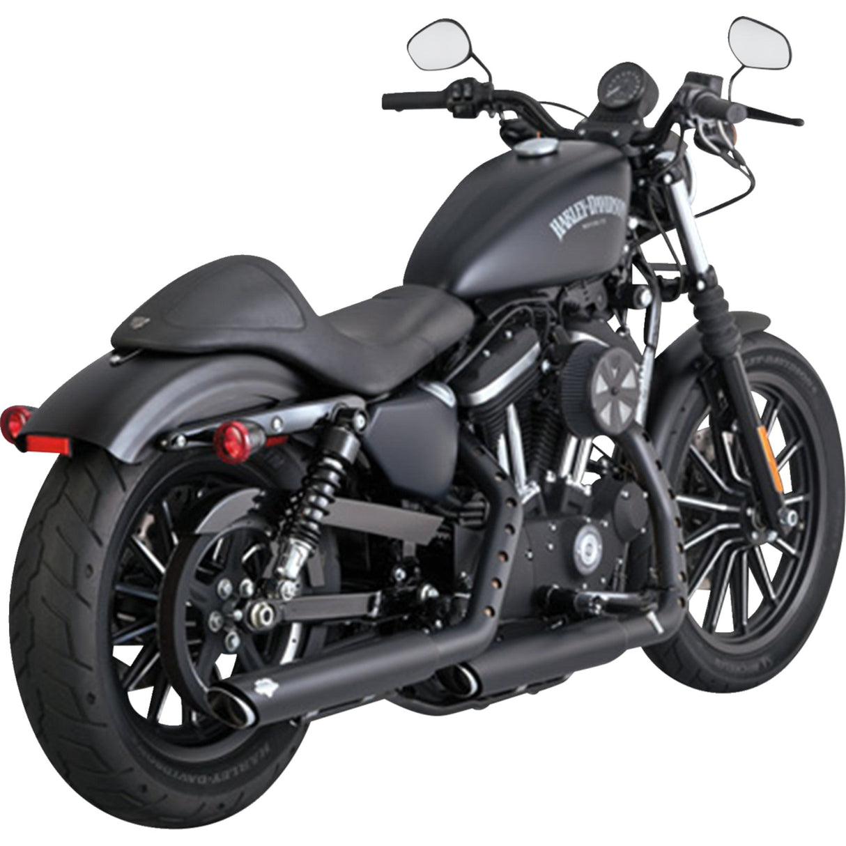 Vance & Hines 3" Twin Slash Slip-On Mufflers Black - 46361 For Harley Sportster 2014-2022