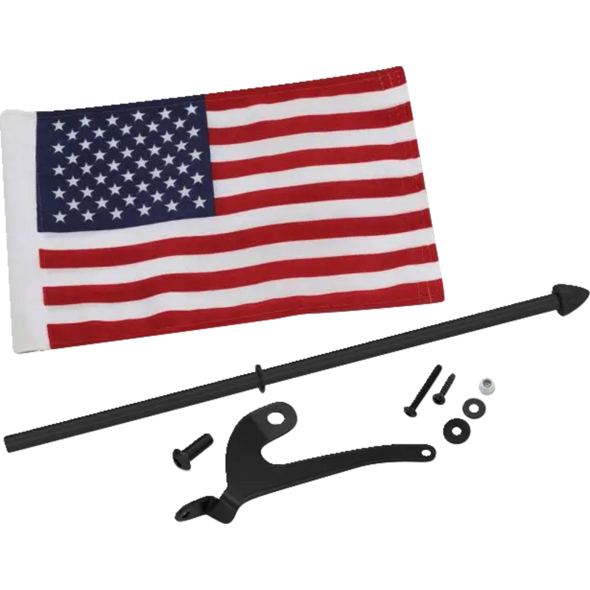 SHOW CHROME 0521-2066 41-210LBK Flag Pole For Can-Am RT with US Flag Flag Pole - Left - Black - Can-Am RT/F3