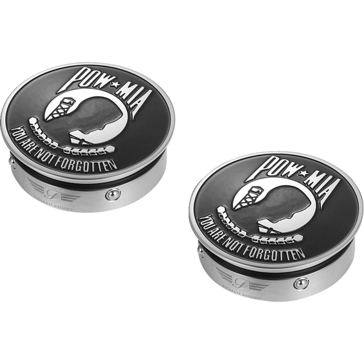 Figurati Designs Swing Arm Covers POW MIA Custom - FD50-POW-SS For Harley Motorcycles 1980-2026