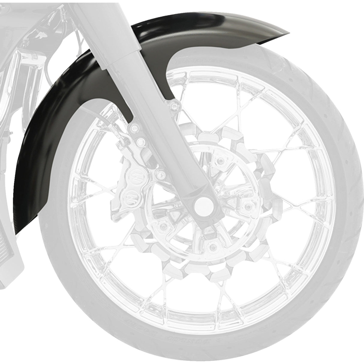 Klock Werks Tire Hugger Front Fender For Dresser Black 16"-19" HD Touring Trike - KWF-01-0308 For Harley Touring 2014-2025