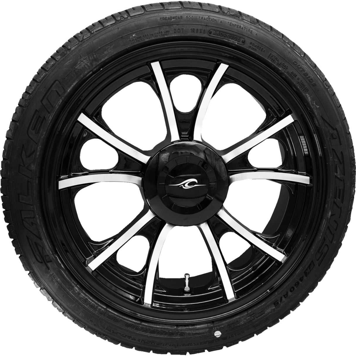 COASTAL MOTO 0336-0022 PKG-LGO-187T-BC Largo 3D Rear Wheel/Tire Combination for Trike - Black Cut (18") | Falken Tire (215/45ZR18) - Trike