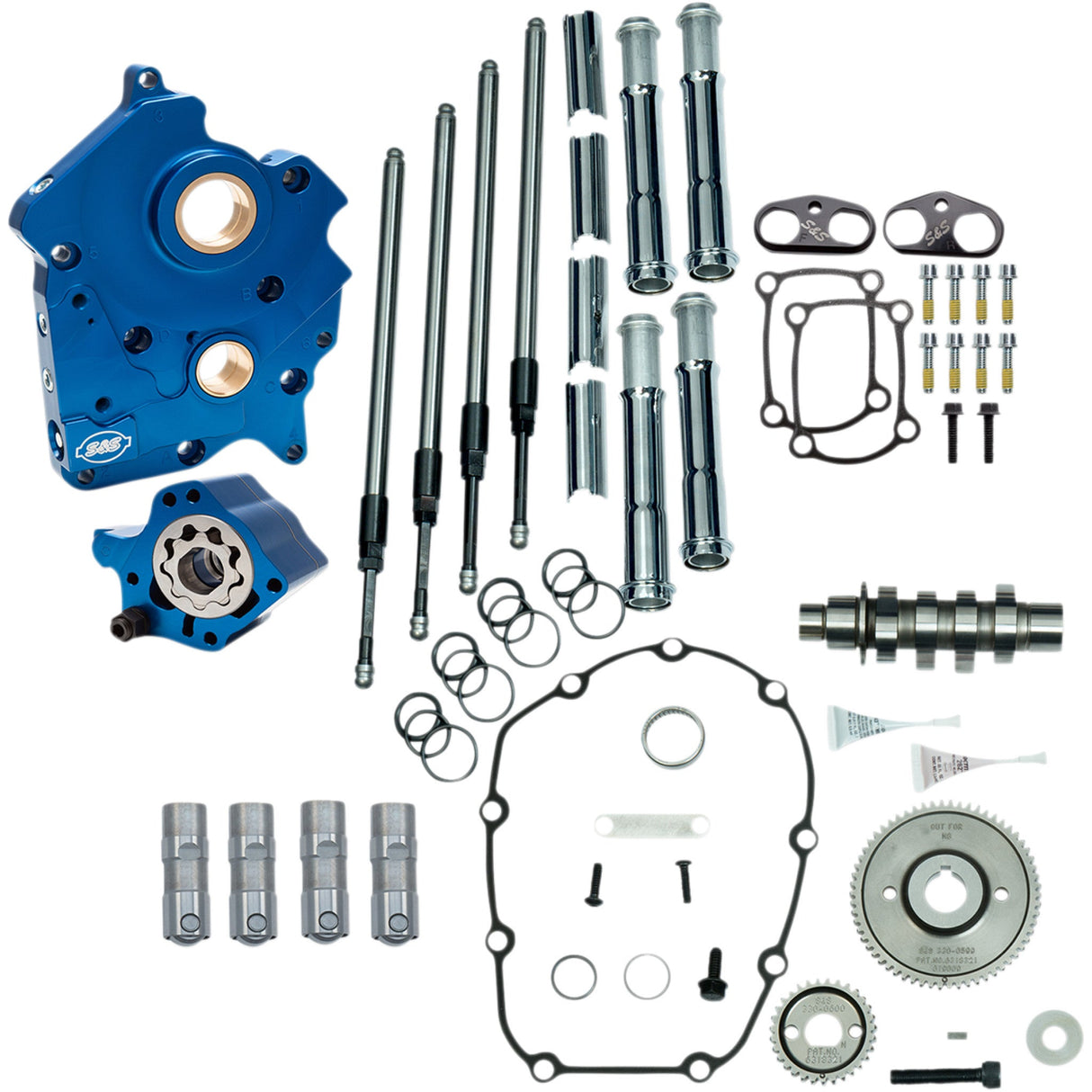 S&S CYCLE 0925-1654 310-1001B Cam Chest Kit for M8 Cam Chest Kit - Water Cooled - Gear Drive - 465 Cam - Chrome Pushrod Tubes - M8