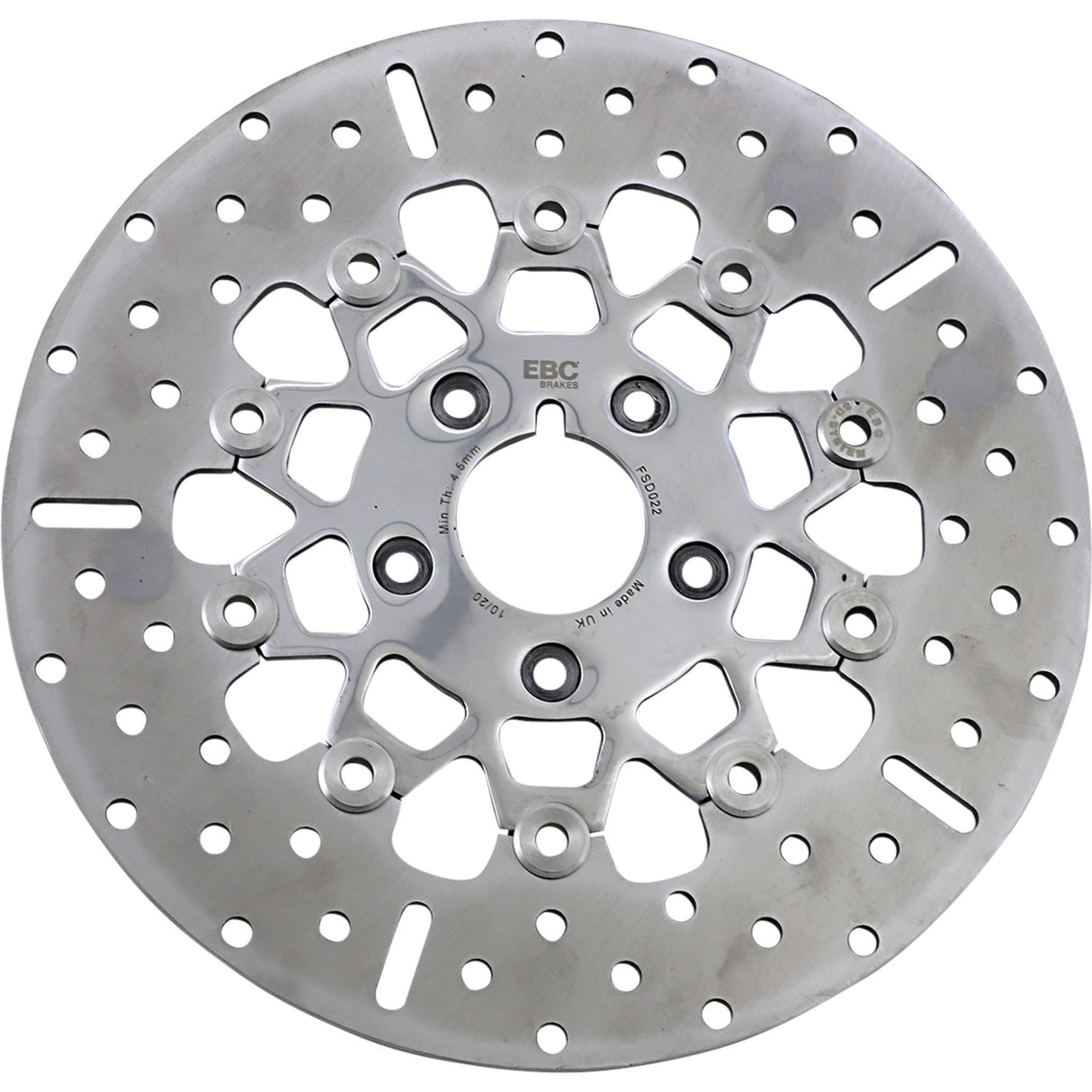 EBC FSD Series Stainless Steel Front Brake Rotor For Big Twins Polished Carrier - FSD022 For Harley Motorcycles 1984-2000