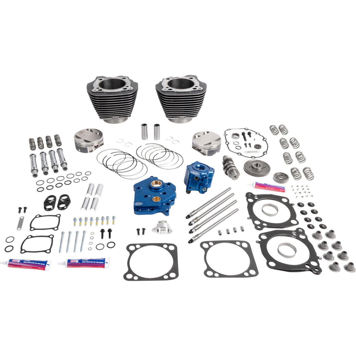 S&S CYCLE 0904-0239 310-1402A 132" Power Package Performance Kit Power Package - Water Cooled - 496 Gear Drive - Black Granite w/Highlight - M8
